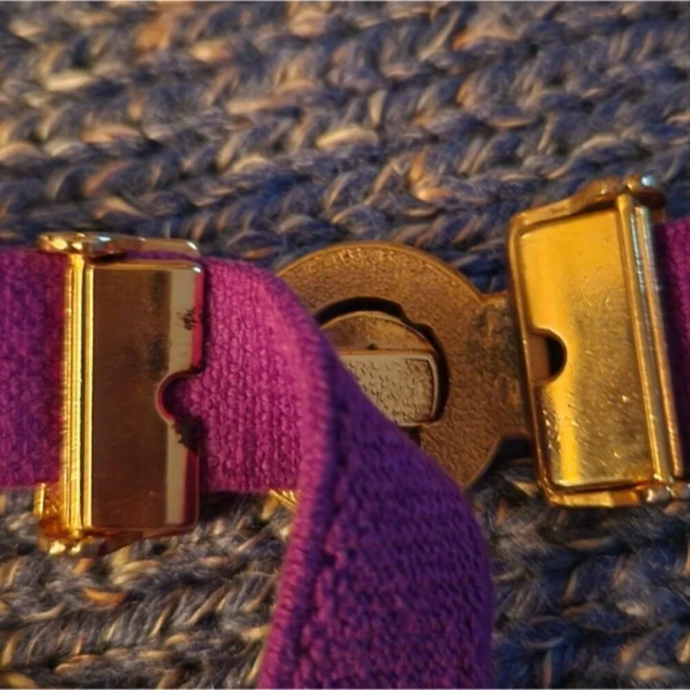 60s Vintage Purple And Gold Belt‎ Stretchy